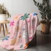 Cute Floral Print Fleece Blanket Soft Warm Throw Sofa Bed Room Decoration Gift for Kids Teens Women