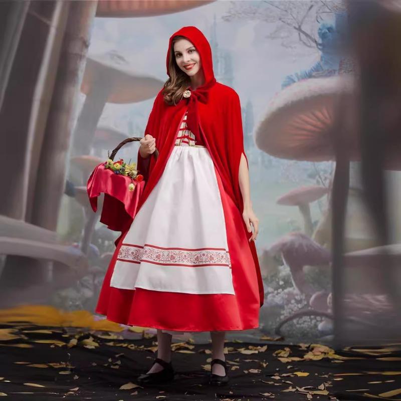 Halloween, Grimm's fairy tale, the little match girl, Little Red Riding Hood, red dress, performance costume