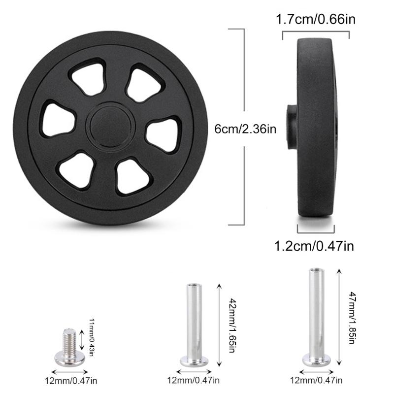 Set aus 8 Reisegepäck Koffer Ersatzrädern 60x12mm Kunststofflenkrollen Reparatursets Regal Ersatzräder