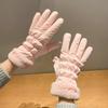 Winter Gloves for Women, Fleece-Lined, Thickened, Warm, Cute, Suitable for Cycling, Windproof, Cold-Proof, Touchscreen Compatible, Winter Season