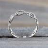 Fancy Twist Women's Rings Full Shiny CZ Delicate Daily Wear Accessories Fashion Versatile Female Jewelry