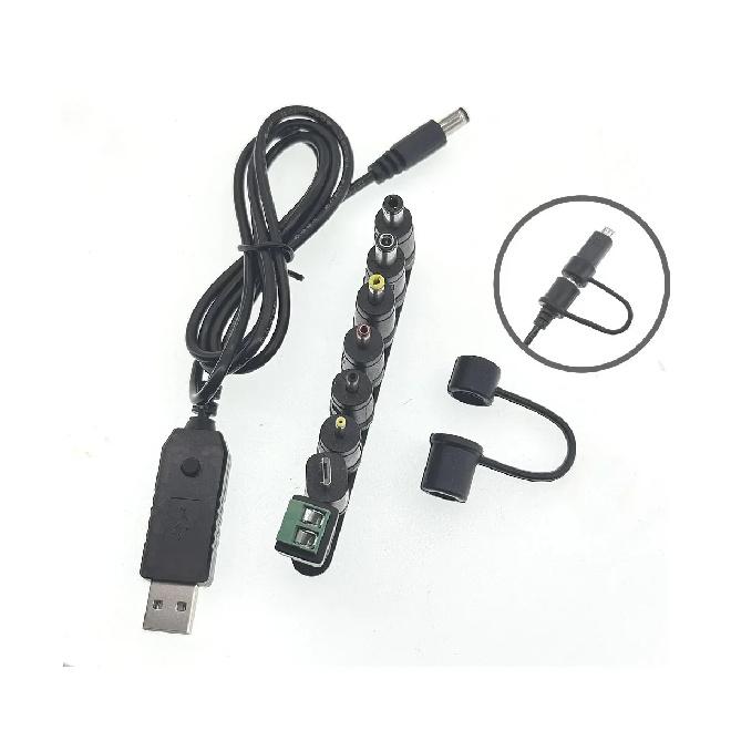 Adjustable Voltage USB Boost Converter DC 5V to 9V 12V USB Step-up Converter Cable For Power Supply/Charger/Power Converter