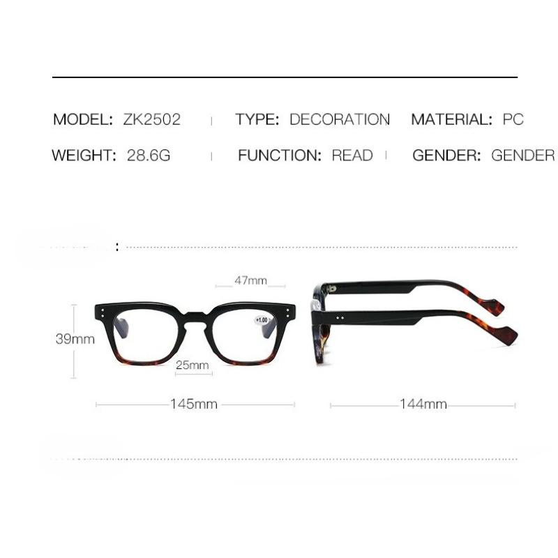 Stylish Square Frame Reading Glasses Luxury Design Anti Blue Light Eyewear Trend Men Women Presbyopia Eyeglasses Unisex To+4.0