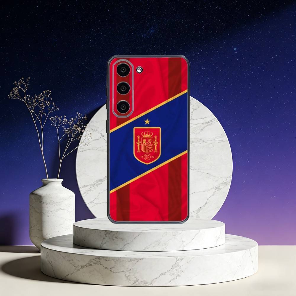 Spanish National Flag Phone Case For Samsung Galaxy A73,A72,A71,A70,A53,A52,A51,Others Soft Black Cover