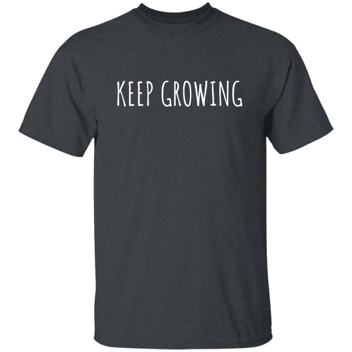 Keep Growing Unisex Tshirt self-love motivational inspirational tee Black Dark H M