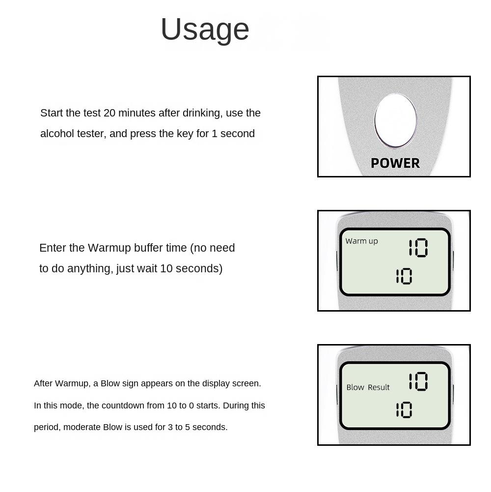 High-Precision Alcohol Concentration Detector Alcohol Measuring Instrument Digital Display Drunk Driving Breath Alcohol Tester