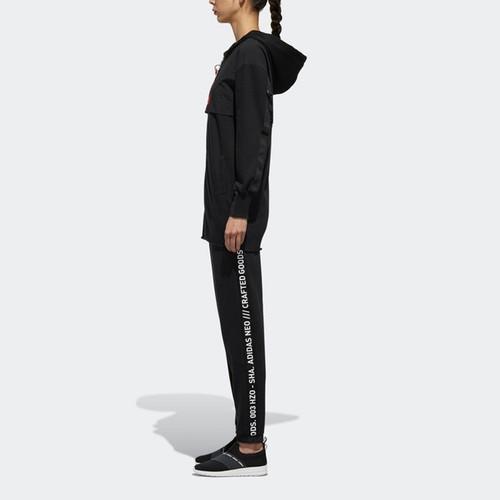 adidas Ribbon Zip-Up Mid-Length Loose Fit Sports Hoodie Jacket Women's Black