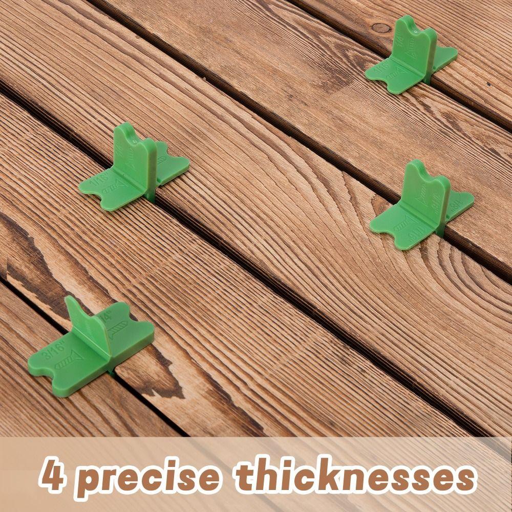 4Pcs 4 Thicknesses Deck Board Spacers Green Deck Spacers Assorted  Composite Decking