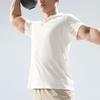 Li Ning Fitness Series Solid Color Durable Short Sleeve Polo Shirt Men Tops Off-White APLU117-2