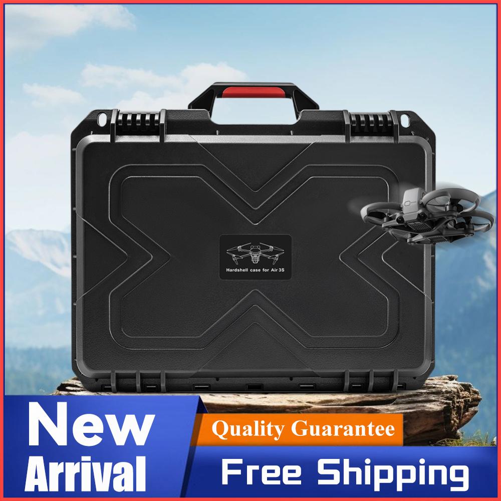 Double Layer Hard Case Waterproof Explosin-proof Hard Shell Carrying Case Bag for DJI Air 3S/Air 3 Drone RC2/RC N3 & Accessories
