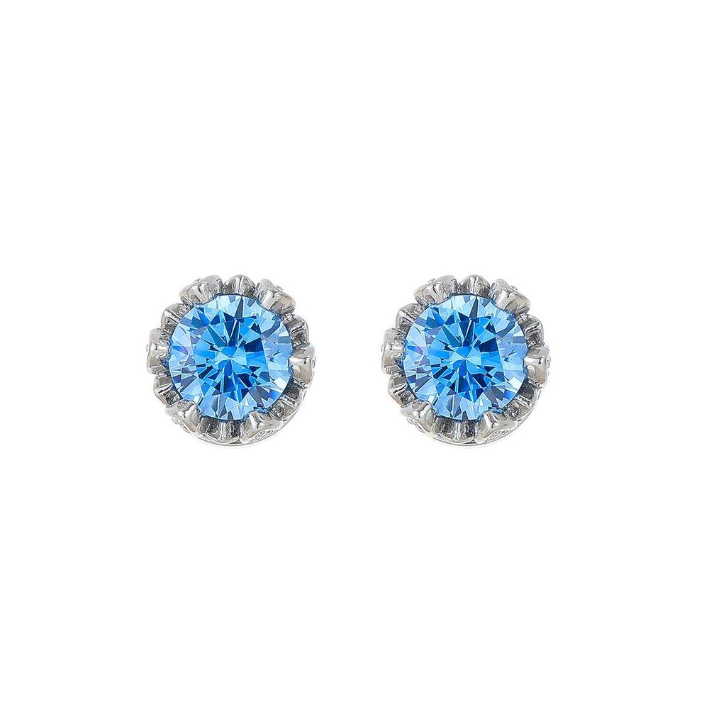 Trendy Blue Tear Stud Earrings: Elegant, High-End, Versatile, and Ultra-Shiny for a Luxurious Look