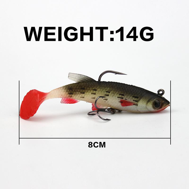 5Pcs/box Fishing Lure 9.3g/10cm Jig Metal Head Soft Bait Swimbaits Fish Jumping Dark Sleeper Jig Fishing Lures Paddle Tail Pike
