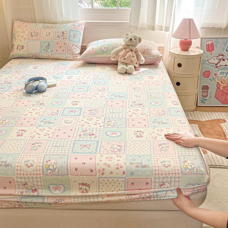 Soft Fitted Sheet Pure Cotton Bed Cover Single/Twin/Queen/King Size Bedsheet Non-slip Bed Linen sabanas (Pillowcase Need Order)