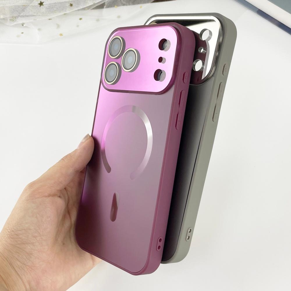 Luxury Flowing Light Large Window Case For iPhone 17 Air 16 15 14 13 12 11 Pro Max for Magsafe Crystal Bright Magnetic Cover