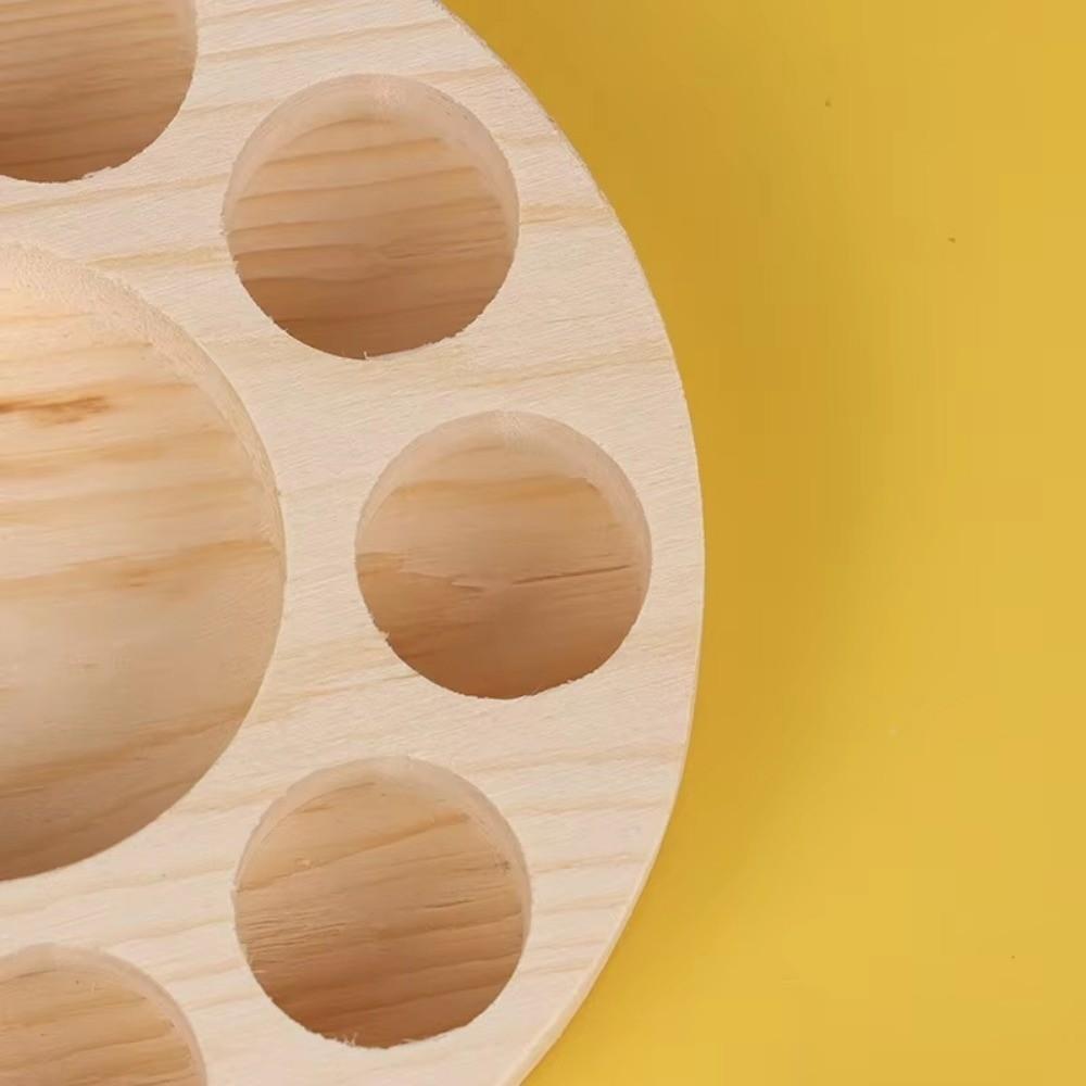 New 10 Holes Essential Oil Display Stand Wooden Round Perfume Storage Rack Smooth Shelf Rack For Oil Bottle Organizer