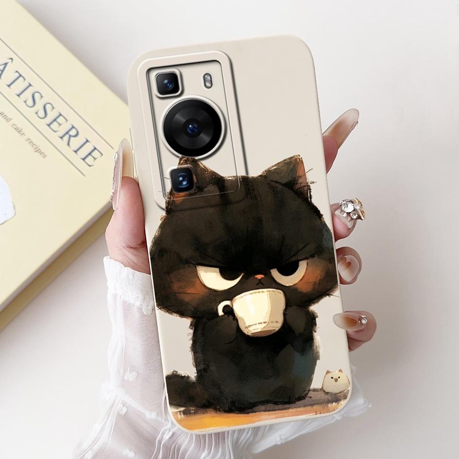 For Huawei P60 Pro Case MNA-LX9 Cover Cute Cartoon Rabbit Panda Soft Liquid Silicone Protective Cover For HuaweiP60 P60 Art Capa
