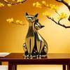 Handmade Brass Couple Cats Figurine Elegant Metal Kitten Lover Statue Decors for Valentines Day Gift Ornament