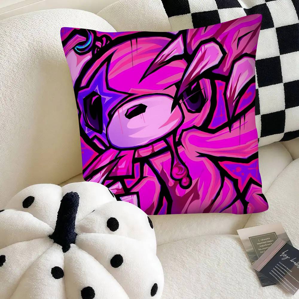 Cartoon Gloomy Bear Pillow Case Fashion Square Pillowcase Bedroom Sofa Room Ins Decoration Leisure