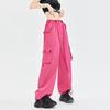 Fashion Casual Wide-leg Cargo Pants for Women Female Elegant High-waisted Long Pants Overalls 2026 New Loose Spring and Summer Simple Trousers 2395