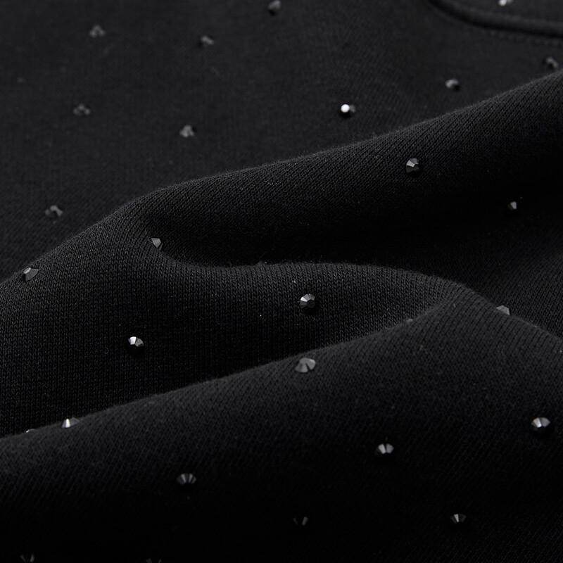 Demana Cloud Oxygen Cotton Sequin Round Neck Sweatshirt