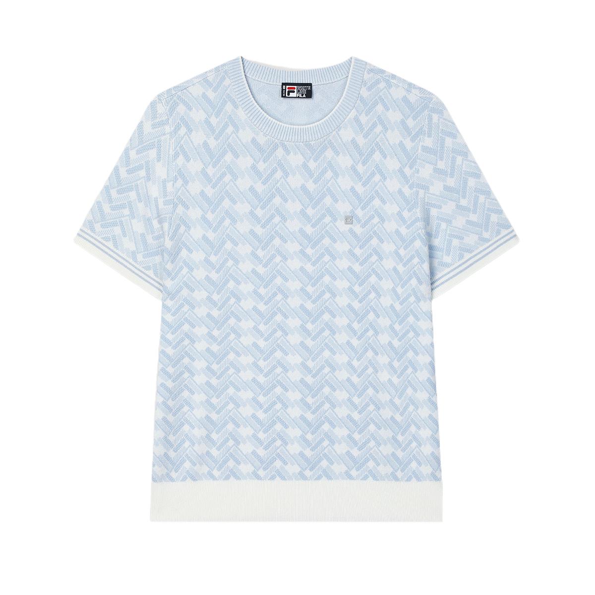 FILA White Series Casual Comfortable Versatile Short Sleeve Regular T-Shirt Women tops Misty-Blue F11W513402F-LB S