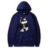 Cool and Cute Big Boss Cat Fun Print Autumn/Winter Women's Fashion Instagram Heavyweight Sweater Hooded Loose Long sleeved Coat