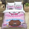Sunflower Cartoon BROWN & FRIENDS Printed Bedding Set – Duvet Cover Set – A luxurious gift for teenage girls, suitable for doubl