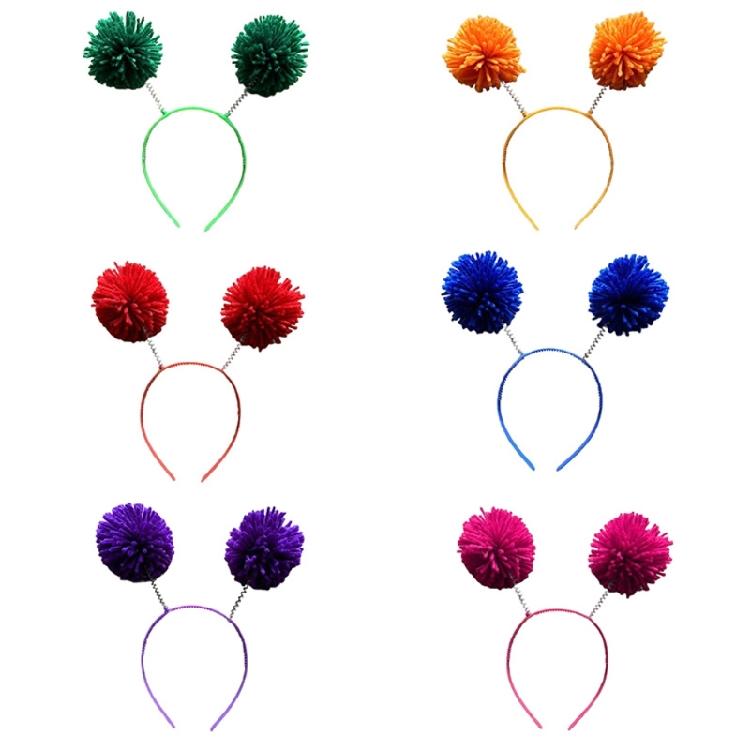 Pompoms Headband Photo Props Fun Hair Hoop 2025 for Party New Year