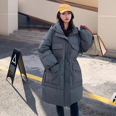 Autumn Winter Thicken Warm Parka Women Casual Solid Color Loose Long Hooded Coat Cotton Padded Jackets Outwear