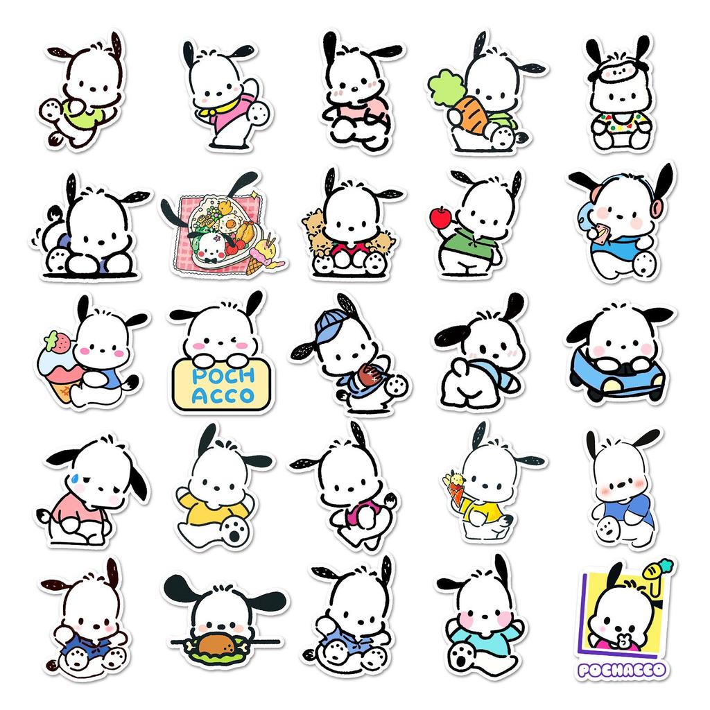 50 Pcs Pochacco Stickers Cartoon Japanese Anime Cute Merchandise for Water Bottles, Stationery, and Planners