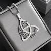European and American Viking Triangle Knot Moon Phase Surrounding Necklace Titanium Steel Men's