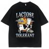 2026 Lactose Tolerant Funny Milk Print T Shirt Men Women Retro Fashion Short Sleeve Cotton Summer Casual Humor T Shirts Gifts