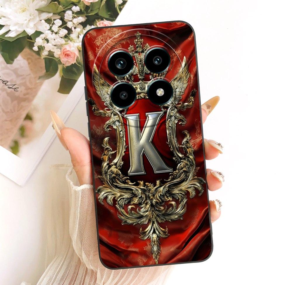 For Realme 13Pro 5G RMX3990 RMX3989 Phone Case For Realme 13 Pro 5G Cover Luxury A-Z Letters 2D Painted Silicone Casing