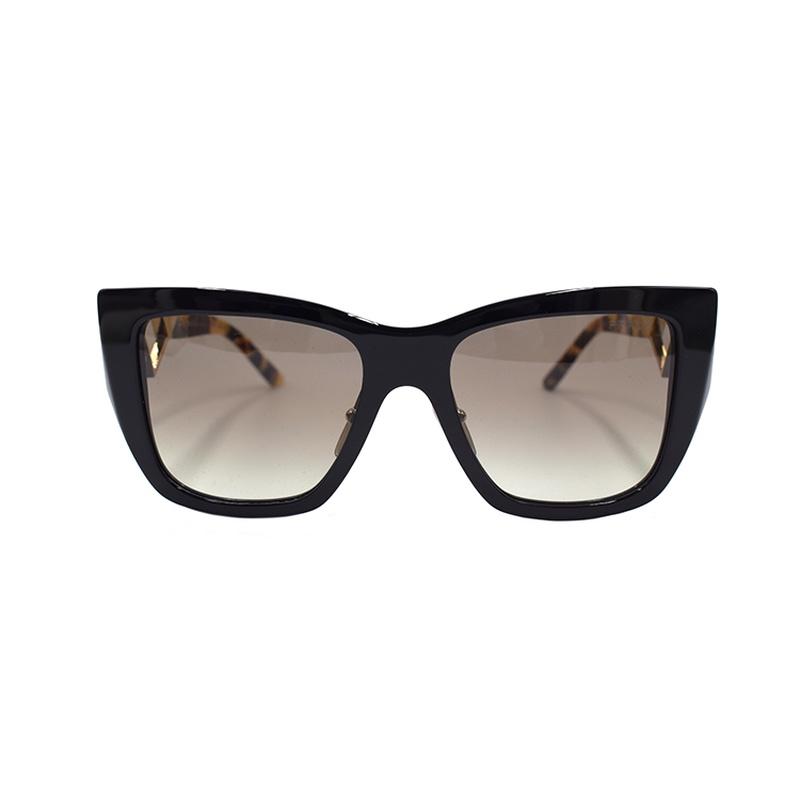 Prada sunglasses Soft square style holiday travel version acetate frame butterfly women's Black Gold 54 basic packaging-glasses case + packaging box