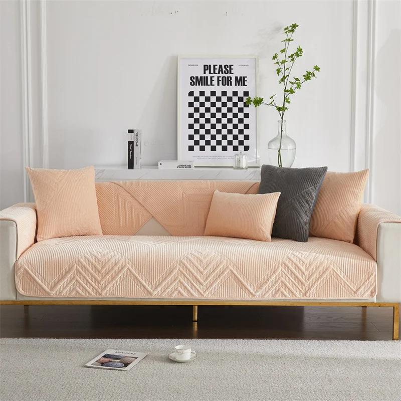 Thicken Plush Sofa Cover Nordic Universal Sofas Towel Anti-slip Combination Couch Cushion Slipcover for Living Room Protection