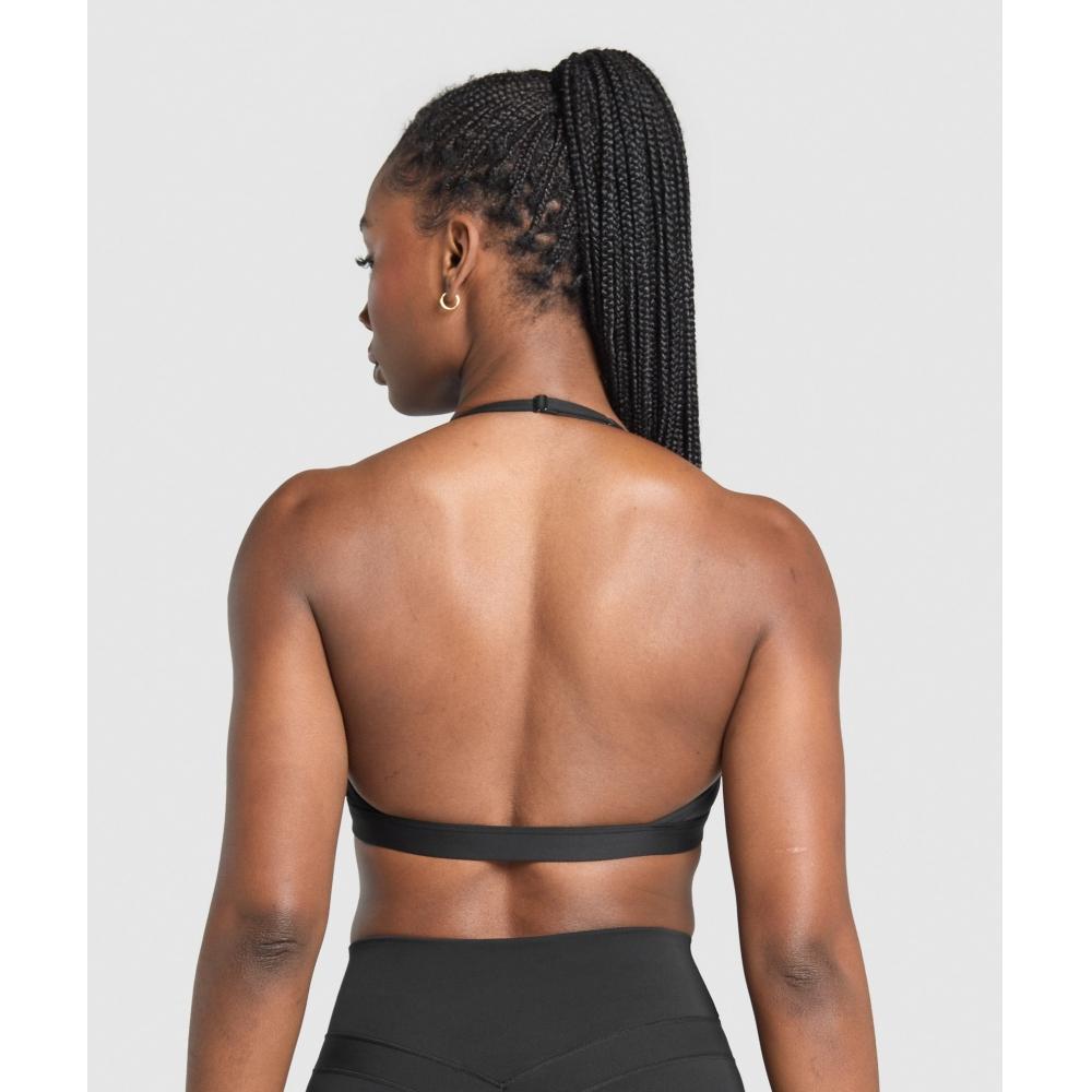 Gymshark Minimal Halterneck Sports Bra Black B3b4a Bb2j