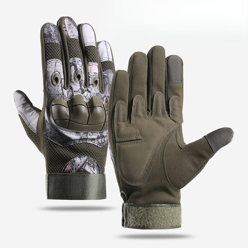 Tactical Gloves Camouflage All Finger Soft Shell Men Motorcycle Motorcycle Riding Field Outdoor Training Protective Wear Resistant Gloves