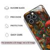 Kreatywne etui na telefon ze szkła hartowanego z wzorem grzybów dla iPhone 17 16 Pro Max 15 14 13 12 Mini 11 X XS 7 8 Plus Pokrowiec