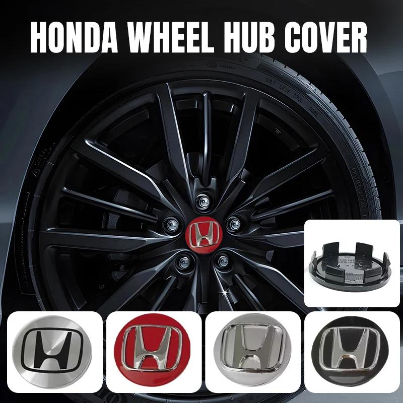 4Pcs Car Wheel Hub Center Cap Metal Emblem Stickers For Honda Civic Accord Fit City Vezel CRV Odyssey Pilot Jazz Prelude Insight
