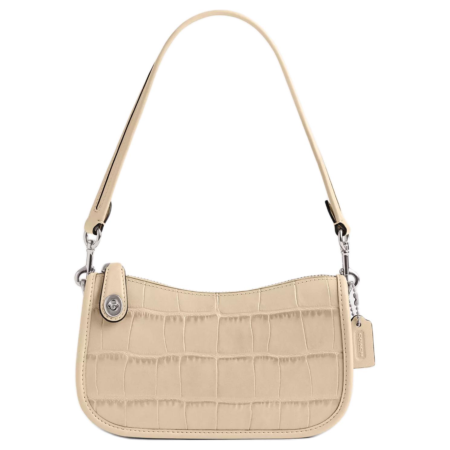 

Coach Swinger 20 Silver Metal Zipper Closure Exquisite Calfskin Handheld Shoulder Bag Small Women handbags Ivory CP024-LHVT5 Basic Set (Bag+Dust Bag)