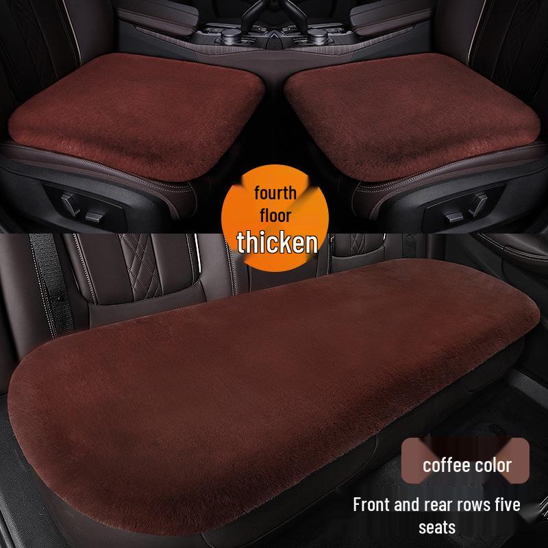 Plush Car Seat Cushion - Thickened, Warm, Universal for All Seasons, 3-Piece Set