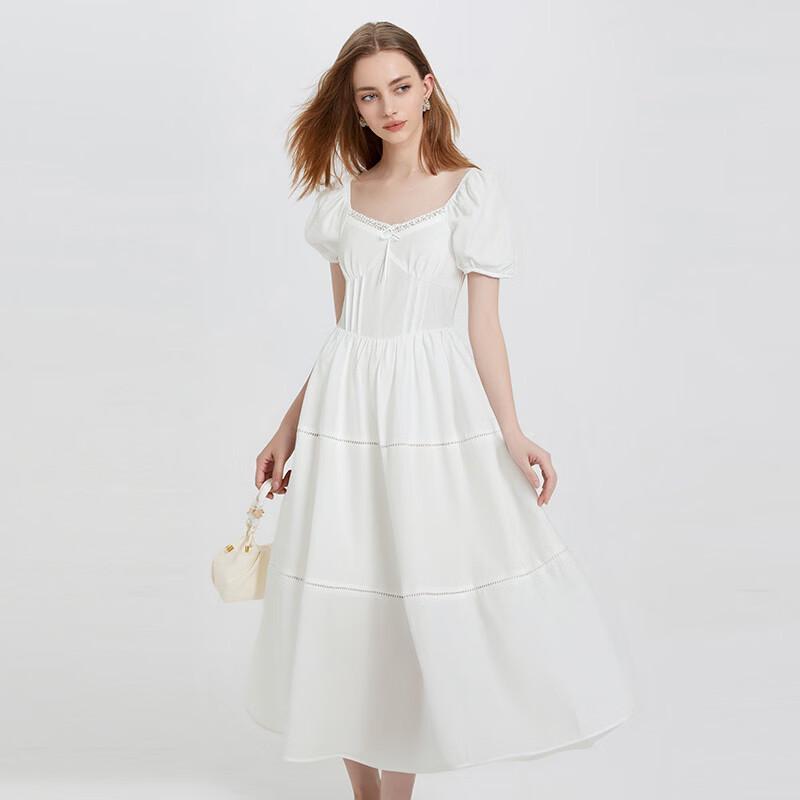 Damen Kurzarm A-Linien Midi-Kleid