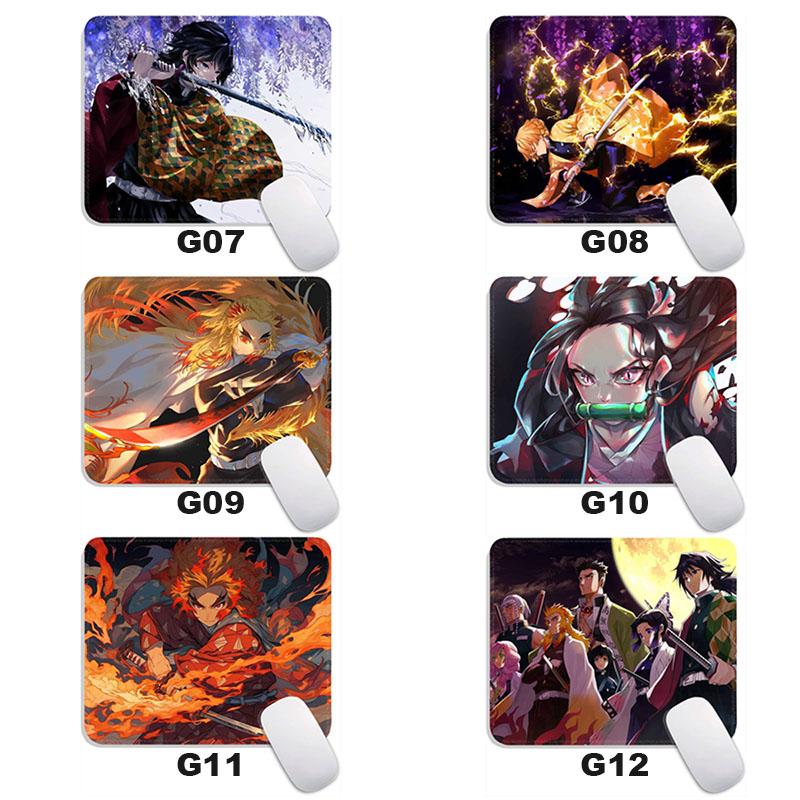 Small Mouse Pad Anime Demon Slayer Gamer Edge Stitched Standard Gaming Mousepad Travel Mouse Mat Non-Slip Office Mousemats