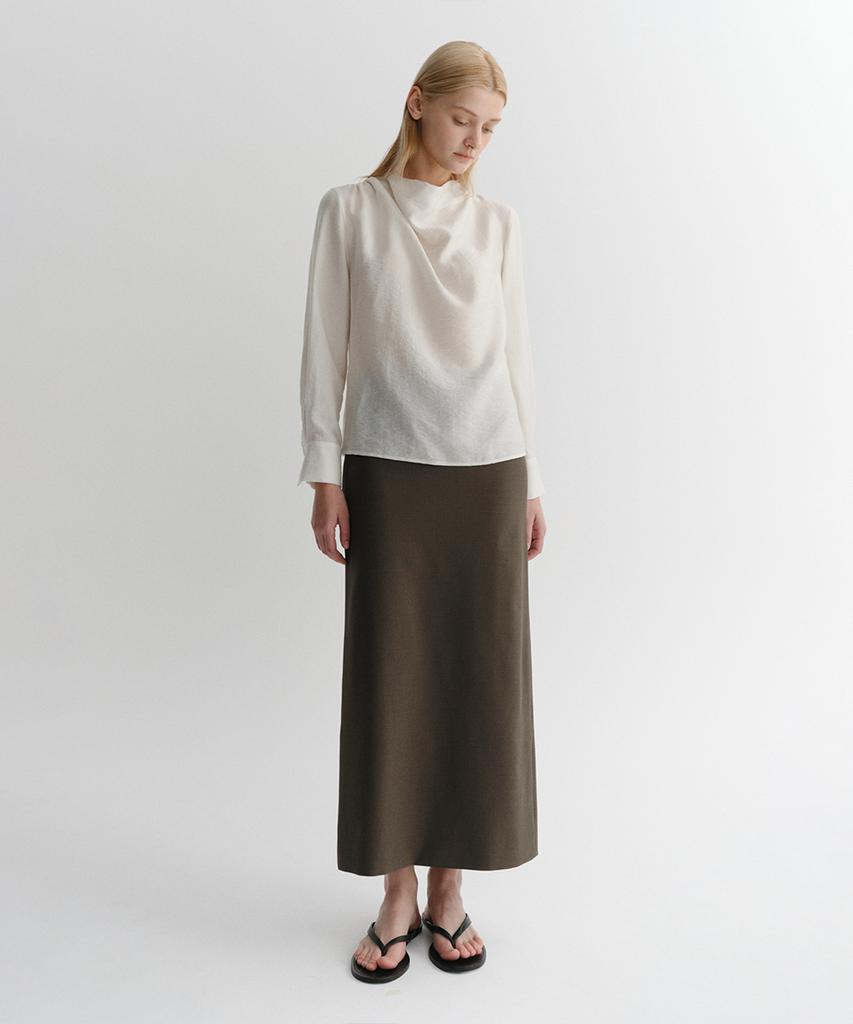 Ia Maxi Slit Skirt (Taupe)