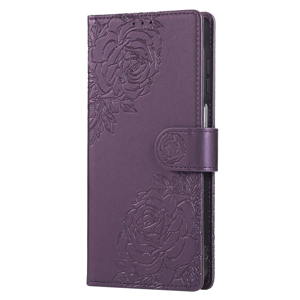 For Samsung Galaxy A16 4G/5G Case Rose Flower Wallet PU Leather Phone Cover with 3 Card Slots