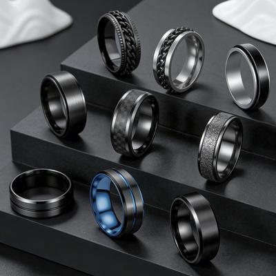 Herren Modischer Titanstahl Drehbarer Mode Ring: Europäisches und Amerikanisches Paar & Hochzeitsstil