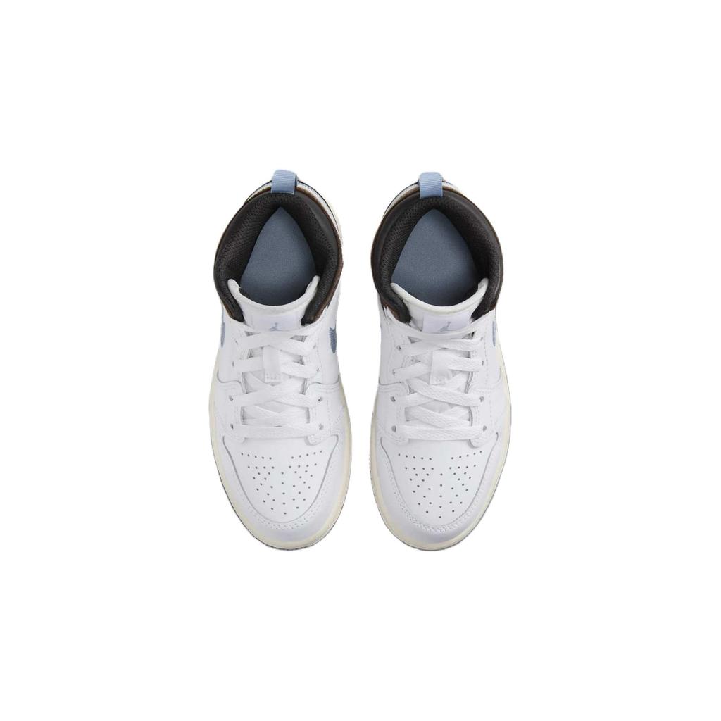 Air Jordan 1 Mid Se Ps White Black Sail Blue Grey FQ8220-142