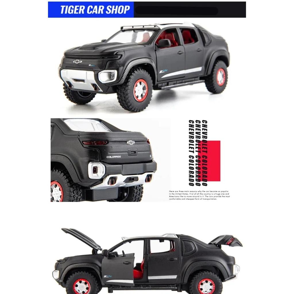 1/32 Chevrolet Colorado ZH2 Alloy Car Model Diecast Off-road Vehicles Simulation Sound and Light Children's Toys Collection Gift