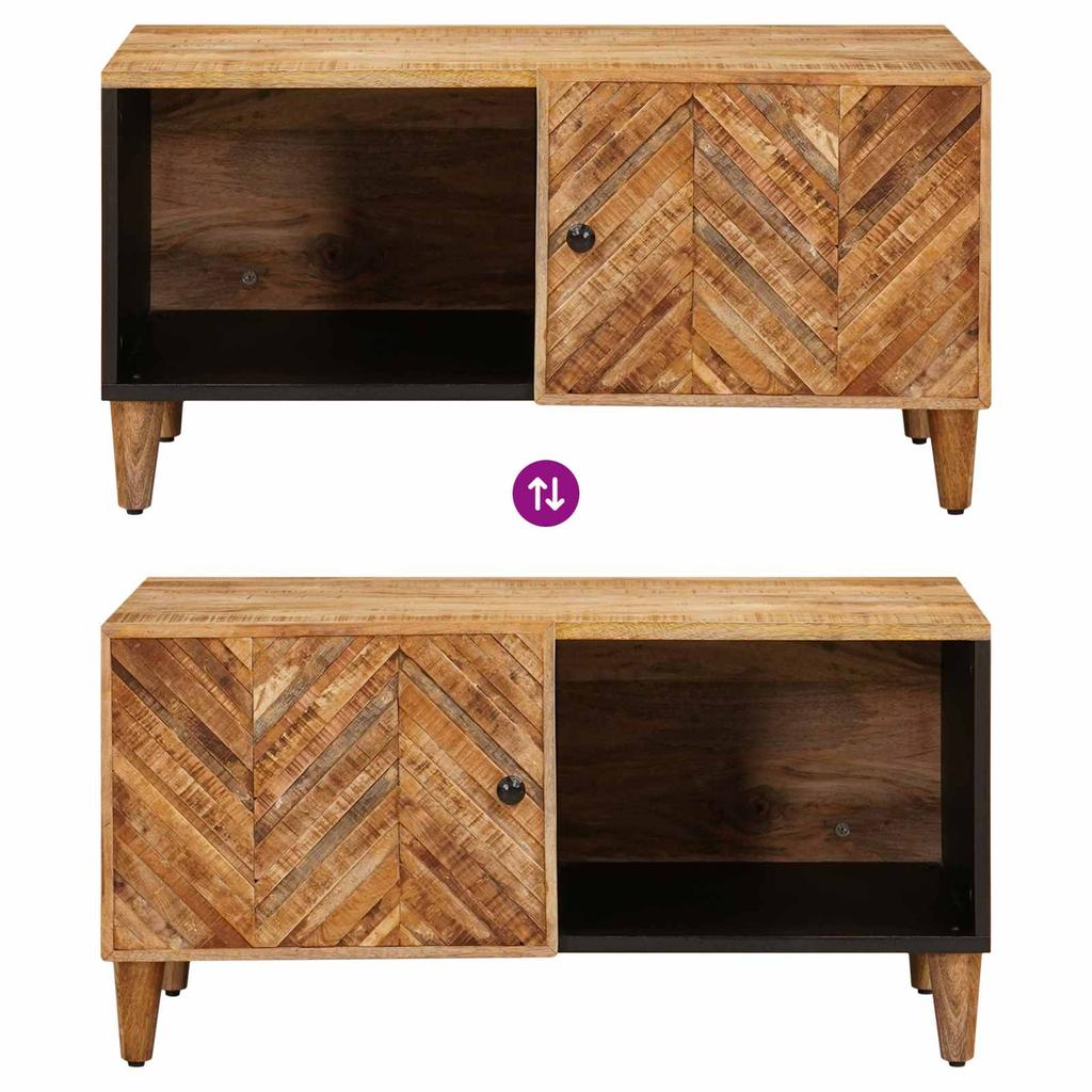 Coffee Table Brown 80 X 50 X 40 Cm Solid Mango Wood