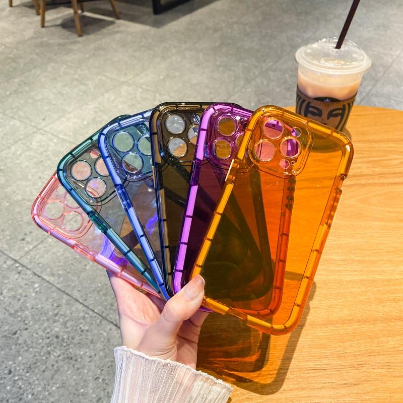 Luxury Fluorescence Bumper Phone Case For iPhone 11 12 13 Pro Max X XR XS 7 8 Plus Shockproof Clear Soft Silicone Cover